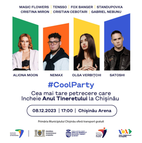 The municipality organizes free transport for the guests of the "Cool Party" event, which is a celebration of the Year of Youth in Chisinau